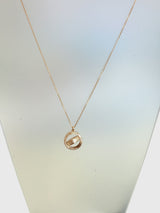 Damiani Orbital Diamond Pendant Necklace 18K Rose Gold 18.5 Inches 12.1g