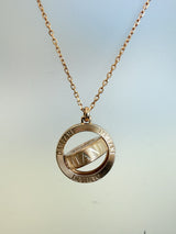 Damiani Orbital Diamond Pendant Necklace 18K Rose Gold 18.5 Inches 12.1g