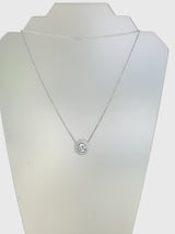 2.97 CT Natural Diamond Double Halo Pendant Necklace in 14K White Gold H Si2