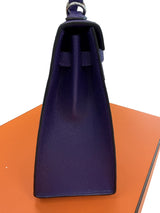 Side view of Hermès Kelly Sellier 25 Purple Epsom Leather Palladium Hardware 2026 Handbag