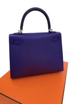 Back view of Hermès Kelly Sellier 25 Purple Epsom Leather Palladium Hardware 2026 Handbag