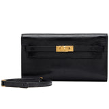 Hermès Kelly To Go Black Shiny Niloticus Lizard Gold Hardware 2026 Wallet Bag