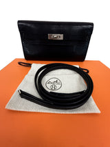 Hermès Kelly To Go Black Shiny Niloticus Lizard Gold Hardware 2026 Wallet Bag