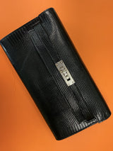 Hermès Kelly To Go Black Shiny Niloticus Lizard Gold Hardware 2026 Wallet Bag