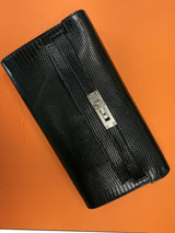Hermès Kelly To Go Black Shiny Niloticus Lizard Gold Hardware 2026 Wallet Bag