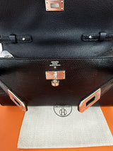 Hermès Kelly To Go Black Shiny Niloticus Lizard Gold Hardware 2026 Wallet Bag