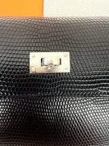 Hermès Kelly To Go Black Shiny Niloticus Lizard Gold Hardware 2026 Wallet Bag