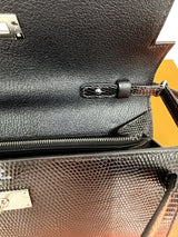 Hermès Kelly To Go Black Shiny Niloticus Lizard Gold Hardware 2026 Wallet Bag