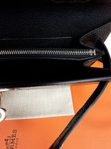 Hermès Kelly To Go Black Shiny Niloticus Lizard Gold Hardware 2026 Wallet Bag