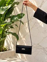 Hermès Kelly To Go Black Shiny Niloticus Lizard Gold Hardware 2026 Wallet Bag