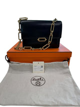 Hermès Fonsbelle Chaine Black Box Calfskin Leather Permabrass Hardware Bag