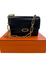 Hermès Fonsbelle Chaine Black Box Calfskin Leather Permabrass Hardware Bag