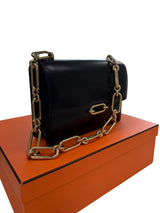 Hermès Fonsbelle Chaine Black Box Calfskin Leather Permabrass Hardware Bag