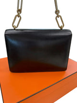 Hermès Fonsbelle Chaine Black Box Calfskin Leather Permabrass Hardware Bag