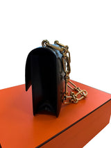 Hermès Fonsbelle Chaine Black Box Calfskin Leather Permabrass Hardware Bag