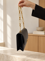 Hermès Fonsbelle Chaine Black Box Calfskin Leather Permabrass Hardware Bag