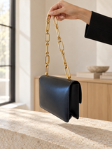 Hermès Fonsbelle Chaine Black Box Calfskin Leather Permabrass Hardware Bag