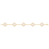 Van Cleef & Arpels Vintage Alhambra Mother-of-Pearl 5 Motifs Gold Bracelet
