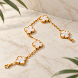 Van Cleef & Arpels Vintage Alhambra Mother-of-Pearl 5 Motifs Gold Bracelet
