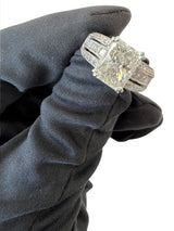 GIA 3.00 Ct Radiant Natural Diamond Ring 14K White Gold I/SI2 Size 6