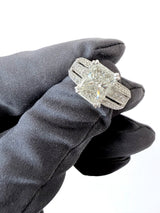 GIA 3.00 Ct Radiant Natural Diamond Ring 14K White Gold I/SI2 Size 6