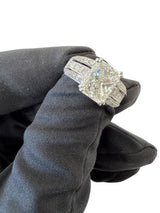 GIA 3.00 Ct Radiant Natural Diamond Ring 14K White Gold I/SI2 Size 6