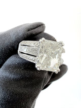 GIA 3.00 Ct Radiant Natural Diamond Ring 14K White Gold I/SI2 Size 6