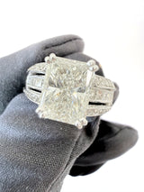 GIA 3.00 Ct Radiant Natural Diamond Ring 14K White Gold I/SI2 Size 6