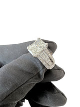 GIA 3.00 Ct Radiant Natural Diamond Ring 14K White Gold I/SI2 Size 6