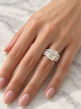 GIA 3.00 Ct Radiant Natural Diamond Ring 14K White Gold I/SI2 Size 6