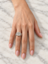 GIA 3.00 Ct Radiant Natural Diamond Ring 14K White Gold I/SI2 Size 6
