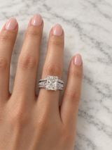 GIA 3.00 Ct Radiant Natural Diamond Ring 14K White Gold I/SI2 Size 6