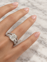 GIA 3.00 Ct Radiant Natural Diamond Ring 14K White Gold I/SI2 Size 6