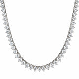 37.50 Carat Round Diamond Tennis Necklace 14K White Gold 28 Inches G VS2–SI1