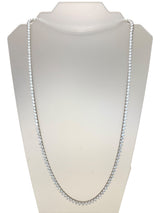 37.50 Carat Round Diamond Tennis Necklace 14K White Gold 28 Inches G VS2–SI1