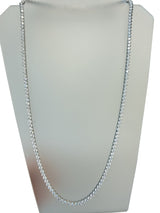 37.50 Carat Round Diamond Tennis Necklace 14K White Gold 28 Inches G VS2–SI1