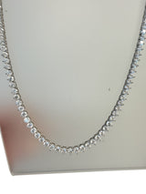 37.50 Carat Round Diamond Tennis Necklace 14K White Gold 28 Inches G VS2–SI1