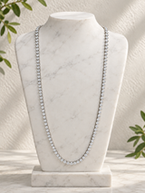 37.50 Carat Round Diamond Tennis Necklace 14K White Gold 28 Inches G VS2–SI1