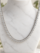 37.50 Carat Round Diamond Tennis Necklace 14K White Gold 28 Inches G VS2–SI1