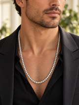 37.50 Carat Round Diamond Tennis Necklace 14K White Gold 28 Inches G VS2–SI1
