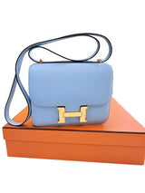 Hermès Constance 1-18 Celeste Epsom Leather With Gold Hardware Handbag