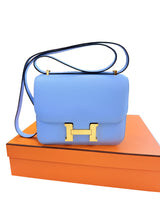 Hermès Constance 1-18 Celeste Epsom Leather With Gold Hardware Handbag
