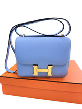 Hermès Constance 1-18 Celeste Epsom Leather With Gold Hardware Handbag