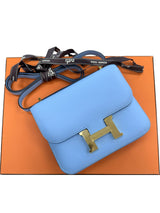 Hermès Constance 1-18 Celeste Epsom Leather With Gold Hardware Handbag