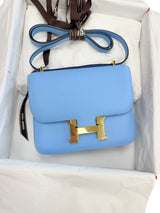 Hermès Constance 1-18 Celeste Epsom Leather With Gold Hardware Handbag