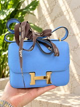 Hermès Constance 1-18 Celeste Epsom Leather With Gold Hardware Handbag