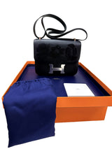 Hermès Constance 18 Dancing Flowers Black Embroidered Swift Palladium Hardware