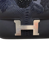 Hermès Constance 18 Dancing Flowers Black Embroidered Swift Palladium Hardware