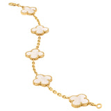 Van Cleef & Arpels Vintage Alhambra Bracelet 5 Motifs Mother Of Pearl 18K Gold