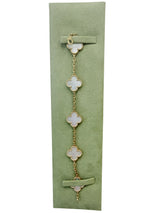 Van Cleef & Arpels Vintage Alhambra Bracelet 5 Motifs Mother Of Pearl 18K Gold